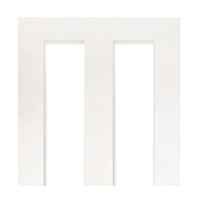 Eton Victorian Shaker Staffetta Twin Telescopic Pocket Doors - Clear Glass - White Primed