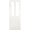 Four Folding Doors & Frame Kit - Eton Victorian Shaker 3+1 - Clear Glass - White Primed