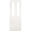 Pass-Easi Two Sliding Doors and Frame Kit - Eton White Primed Victorian Shaker Door - Clear Glass