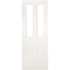 Four Folding Doors & Frame Kit - Eton Victorian Shaker 2+2 - Clear Glass - White Primed