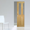 Eton Oak Absolute Evokit Single Pocket Door - Clear Glass - Unfinished