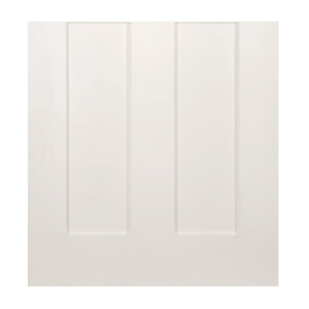 Two Folding Doors & Frame Kit - Eton Victorian Shaker 2+0 - White Primed