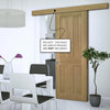 Single Sliding Door & Wall Track - Eton Real American White Oak Veneer Door - Unfinished