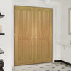 Bespoke Eton Real American Oak Veneer Internal Door Pair - Unfinished