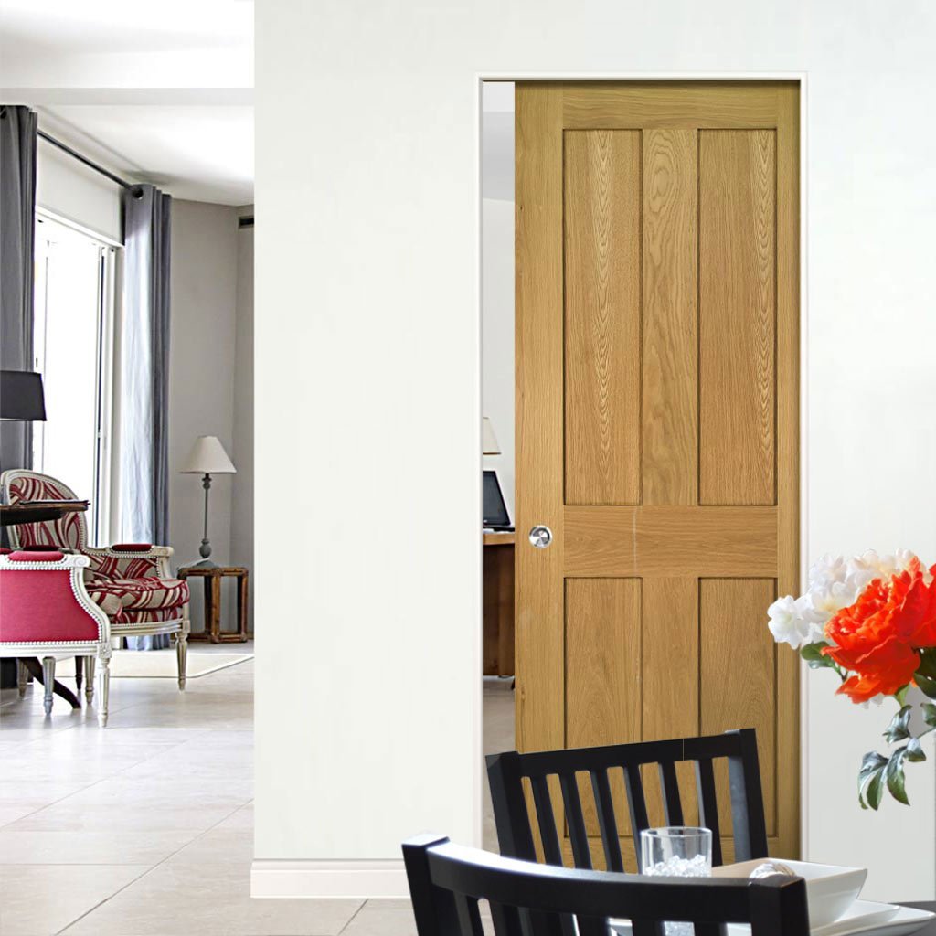 Eton Oak Absolute Evokit Single Pocket Door - Unfinished