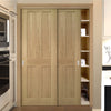 Two Sliding Maximal Wardrobe Doors & Frame Kit - Eton Real American White Oak Veneer Door - Unfinished