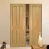 Eton Oak Absolute Evokit Double Pocket Doors - Unfinished