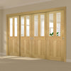 Pass-Easi Four Sliding Doors and Frame Kit - Eton Real American White Oak Veneer Door - Clear Glass - Unfinished