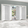 Six Folding Doors & Frame Kit - Eton Victorian Shaker 3+3 - White Primed