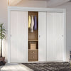 Three Sliding Maximal Wardrobe Doors & Frame Kit - Eton White Primed Victorian Shaker Door