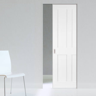 Image: Eton Victorian Shaker Absolute Evokit Single Pocket Door - White Primed