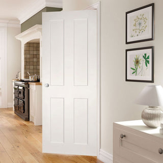 Image: Bespoke Eton White Primed Victorian Shaker Internal Door