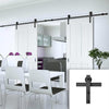 Double Sliding Door & Black Barn Track - Eton White Primed Victorian Shaker Door