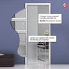 Garvald 8mm Obscure Glass - Clear Printed Design - Single Evokit Glass Pocket Door