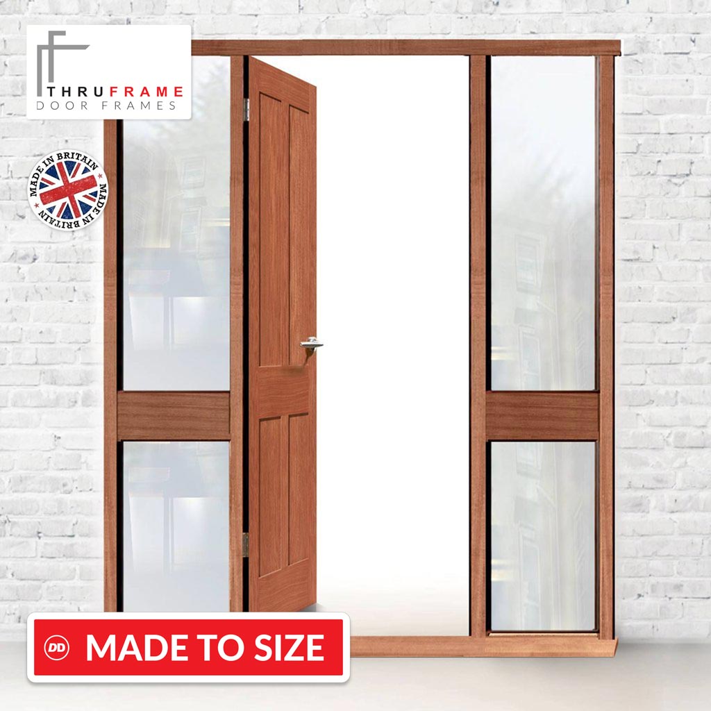 Exterior Door Frame with side glass apertures, Made to size, Type 3 Model 2.