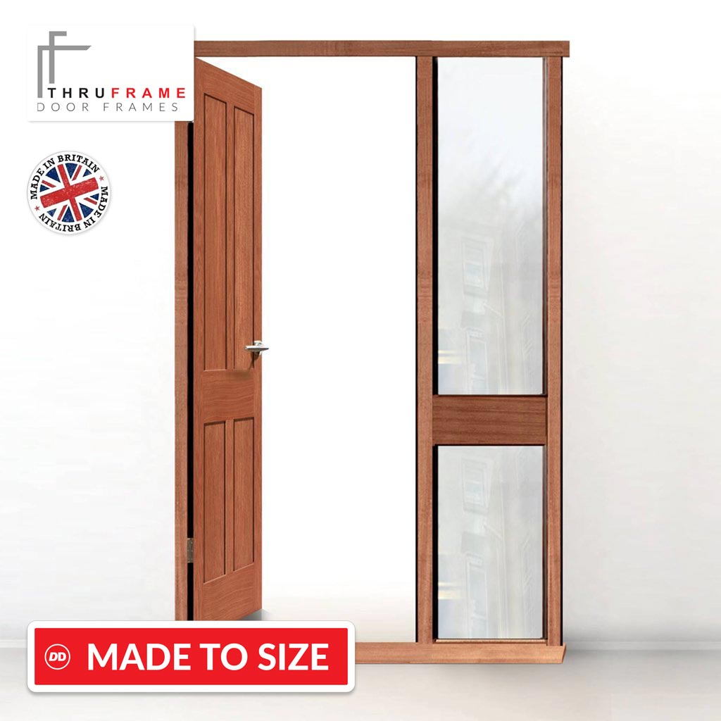 Exterior Door Frame with side glass apertures, Made to size, Type 2 Model 4.