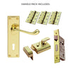 External DL54 Victorian Scroll Lever Front Door Handle Pack - Brass Finish