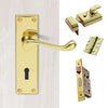 External CBS54 - Contract Range - Victorian Lever Front Door Handle Pack - Brass Finish