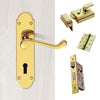 External DL168 Oakley Suite Lever Front Door Handle Pack - Brass Finish