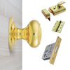 External M51 Centre Knob Front Door Handle Pack - Brass Finish