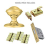 External M60 Round Centre Knob Front Door Handle Pack - Brass Finish