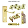 External CBS54 - Contract Range -Victorian Lever Stable Door Handle Pack - Brass Finish