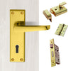 External M30 Victorian Suite Lever Front Door Handle Pack - Brass Finish