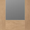 Two Folding Doors & Frame Kit - Pattern 10 Oak Shaker 2+0 - Obscure Glass - Prefinished