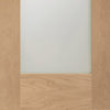 Pattern 10 Shaker Oak Single Evokit Pocket Door Detail - Frosted Glass