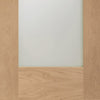 Pattern 10 Oak Shaker Single Evokit Pocket Door Detail - Frosted Glass - Prefinished