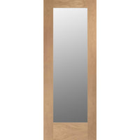 Part L Compliant External Shaker 1L Oak Door - Clear Double Glazing - Two Unglazed Side Screens