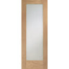 ThruEasi Oak Room Divider - Pattern 10 Clear Glass Unfinished Door with Full Glass Side