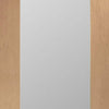 Double Sliding Door & Track - Pattern 10 Shaker Oak Doors - Obscure Glass - Prefinished