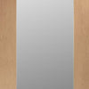 Two Sliding Doors and Frame Kit - Pattern 10 Shaker Oak Door - Obscure Glass - Unfinished