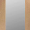 Single Sliding Door & Wall Track - Pattern 10 Shaker Oak 1 Pane Door - Obscure Glass - Unfinished