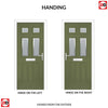 Premium Composite Front Door Set - Camarque 4 Ice Edge Glass - Shown in Reed Green