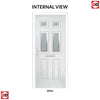 Premium Composite Front Door Set - Camarque 4 Ice Edge Glass - Shown in Reed Green