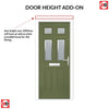 Premium Composite Front Door Set - Camarque 4 Ice Edge Glass - Shown in Reed Green