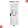 Premium Composite Front Door Set - Camarque 4 Mirage Glass - Shown in Pastel Blue