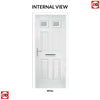 Premium Composite Front Door Set - Camarque 2 Ice Edge Glass - Shown in Slate Grey
