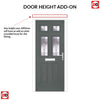 Premium Composite Front Door Set - Camarque 4 Barite Glass - Shown in Mouse Grey