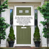 Premium Composite Front Door Set - Camarque 4 Ice Edge Glass - Shown in Reed Green