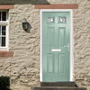 Premium Composite Front Door Set - Camarque 2 Abstract Glass - Shown in Chartwell Green