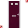 Premium Composite Front Door Set - Camarque 2 Linear Glass - Shown in Purple Violet