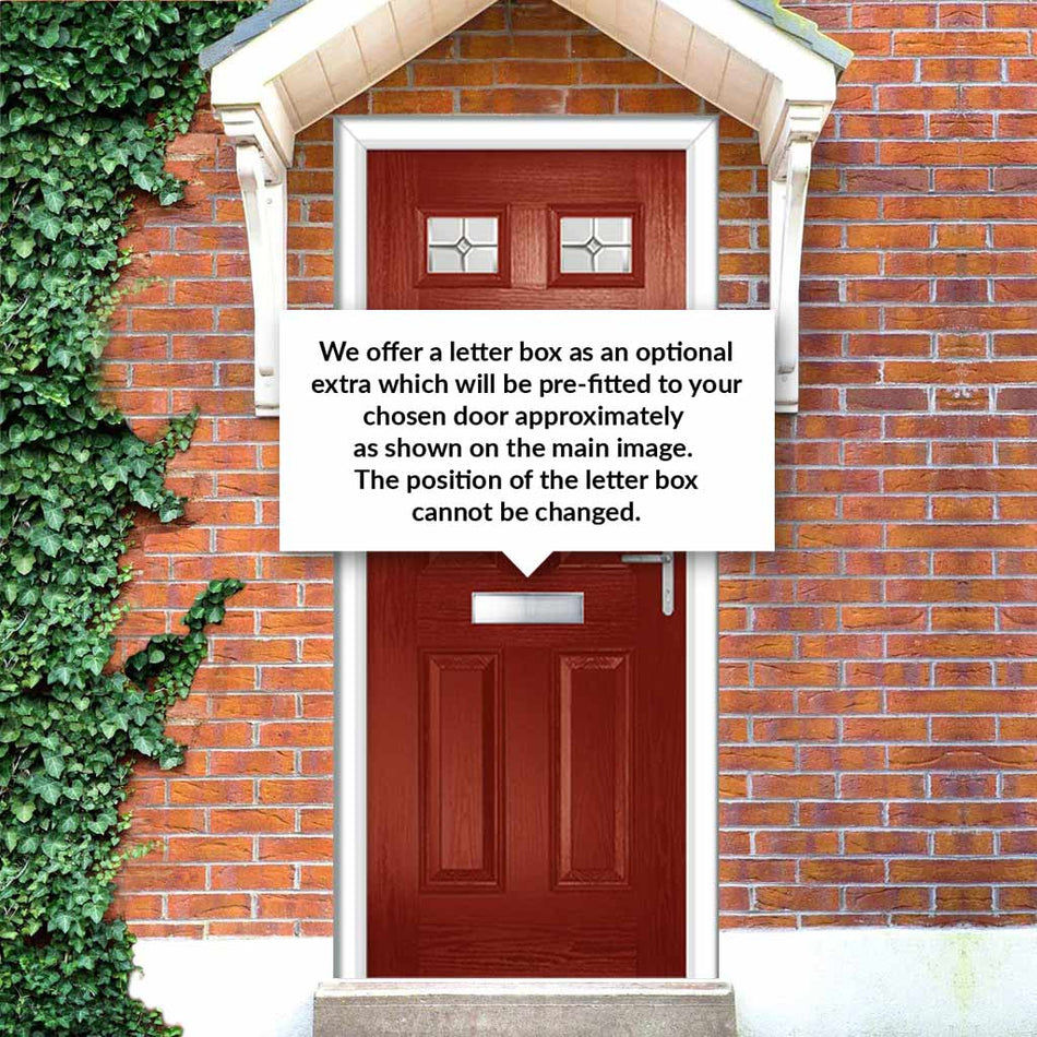 Premium Composite Front Door Set - Camarque 2 Mirage Glass - Shown in Red