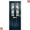 Premium Composite Front Door Set - Esprit 2 Abstract Glass - Shown in Blue