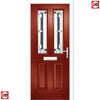 Premium Composite Front Door Set - Esprit 2 Winestead Grey Glass - Shown in Red