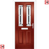 Premium Composite Front Door Set - Esprit 2 Winestead Grey Glass - Shown in Red