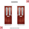 Premium Composite Front Door Set - Esprit 2 Winestead Grey Glass - Shown in Red