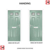 Premium Composite Front Door Set - Camarque 2 Abstract Glass - Shown in Chartwell Green